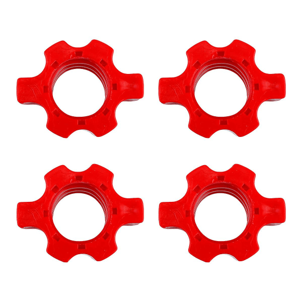 4 kpl Mustat Chokerit Dumbbell Hex Nutd Dumbbell Tarvikkeet Barbell Hex Nut Dumbbell Bar Collar Dumbbell Red 4.8X3.7X2.1CM