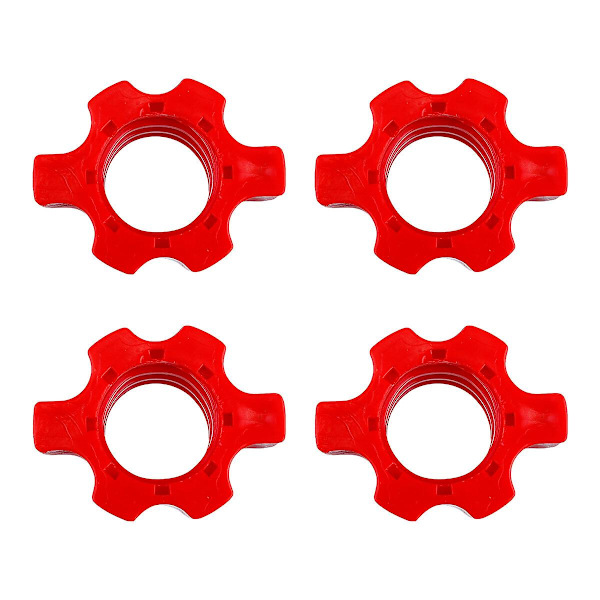 4 stk Sorte Chokere Dumbell Hex Nutd Dumbbell Tilbehør Barbell Hex Nut Dumbbell Bar Collar Dumbbell Red 4.8X3.7X2.1CM