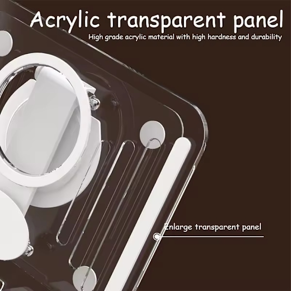 Ny Design Akryl Tablettholder 360 Rotasjon Bærbar Telefonholder Sammenleggbar Justerbar Holder_xrzi White
