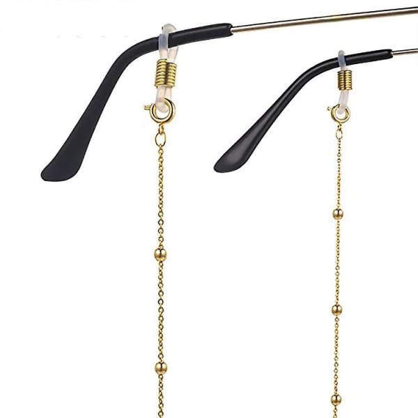1 stk. forgyldt brillekæde solbriller briller rem holder læsebriller holder glas rosaguld rose gold