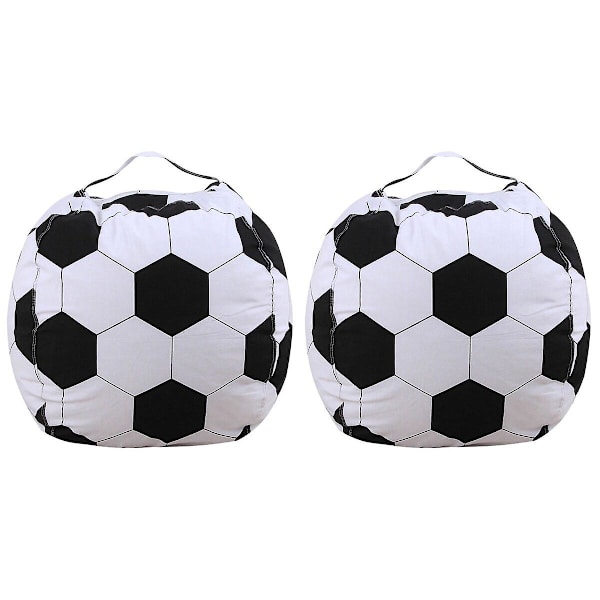 2 stk Kreative Fyldte Dyr Opbevaringspose Bean Bag Stol Fodbold Mønster Opbevaringspose 2stk43X43CM 2pcs 43X43CM