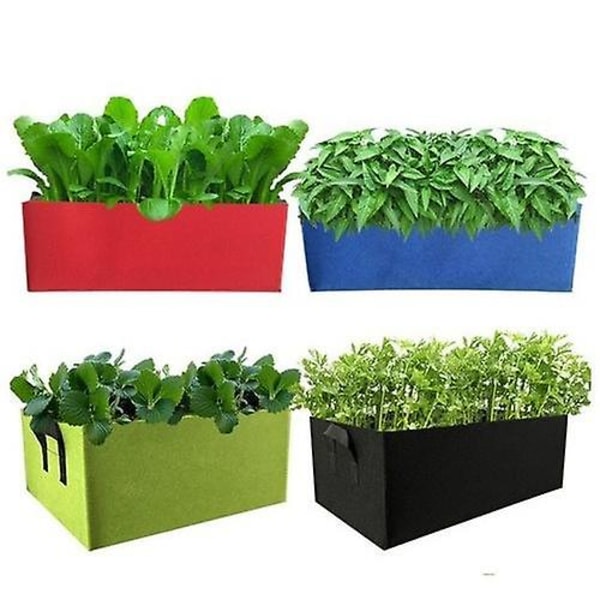 Plantevækstposer Grøntsagsblomsterpotte Plantebeholder Forhøjet Haveplantning Bed Container (60 x 30 x 20cm) Sort