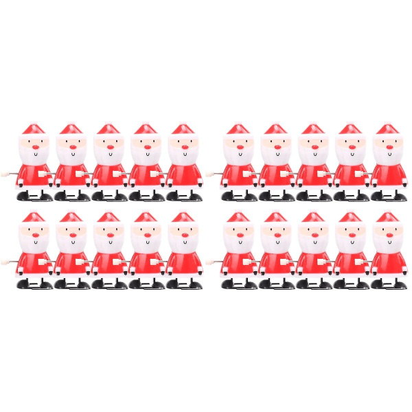 30 st Julpromenadrekvisita Santa Claus Urverk Leksaker Modell Upprullningsleksaker Festfavoriter Festsup 20 pcs 3.5X7.5cm