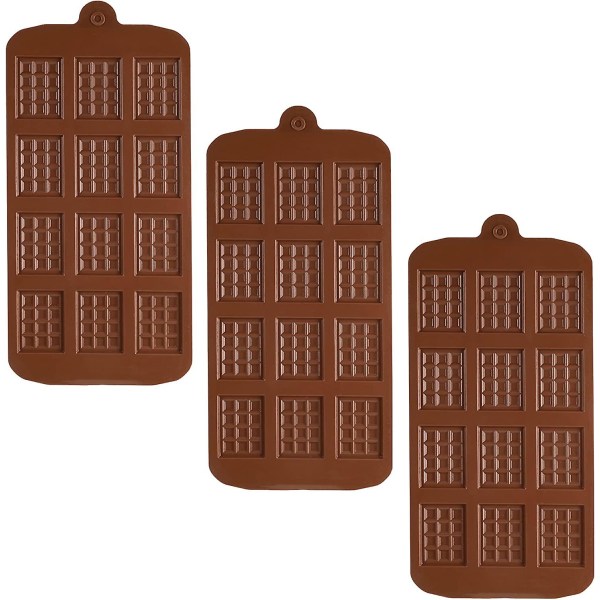 Sjokoladeformer Silikonformer, sjokoladestøpeformer, non Stick Gjenbrukbare gjør-det-selv-bakeformer Isbrettformer Søtformer Godteriformer (5 stk, brune)
