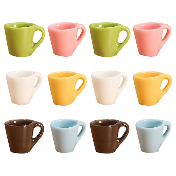 12 st Desktoptillbehör Liten Kaffeekopp Köksrum Dekoration Köksmat Mikrolandskap Orn 1.6X1.6X1.3cm