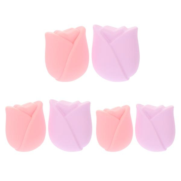 6 kpl Meikkisiveltimen Puhdistaja Meikkisiveltimen Pidike Meikkisiveltimen Suojus Kosmetiikkasiveltimet Suojaava Sivellin Pink 5.8X4.9CM