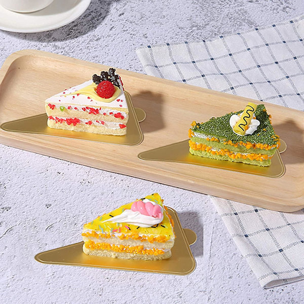 Tårtbrickor Triangel Mousse Tårtkartong Cupcake Tårtbotten Dessertdisplay Bricka För Dessertbuffé, Bröllop, Fester, Tårtbakelsekopp (100st, Guld)
