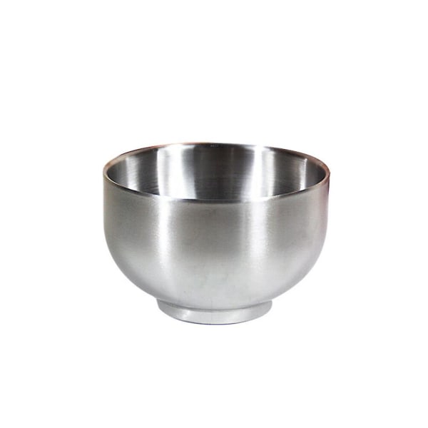 14cm Dobbeltlags Skål i Rustfrit Stål, Tykkere, Anti-Skoldning, Suppeskål, Snackskål til Børn og Småbørn (sølv)Sølv Silver