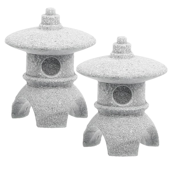 2st Miniatyr Pagoda Staty Japansk stil Pagoda Lykta Staty Mini Trädgård Layout Pagoda LanternGrå2.8X2.2X2.2CM Grey 2.8X2.2X2.2CM