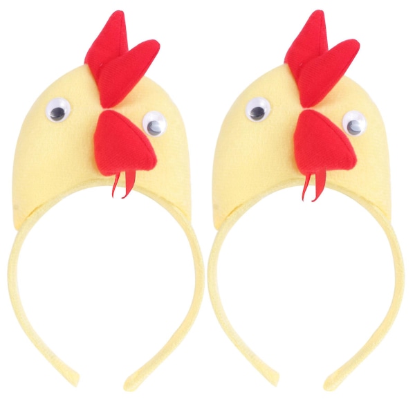 2pcs Masquerade Chicken Hair Performance Headdress Party Hair Decor YellowYellow12*24cm