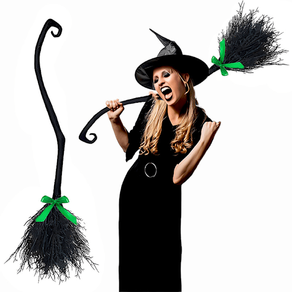 Halloween Heks Kostestil Heks Flyvende Kostestil Tilbehør Til Festival Halloween Cosplay Maskerade Fest