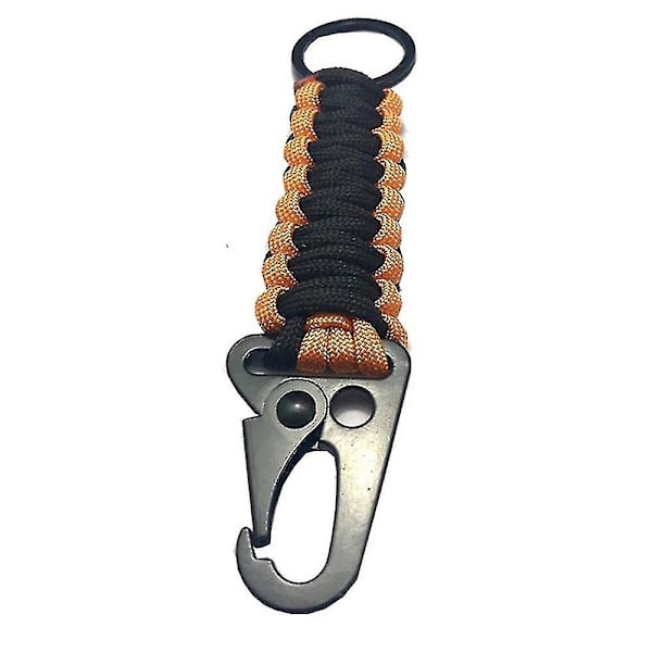 Vaellusklipsu Leirintä Avaimenperä Koukku Punottu Lanyard Paracord Ulkoilma Varjo 2kpl-oranssi