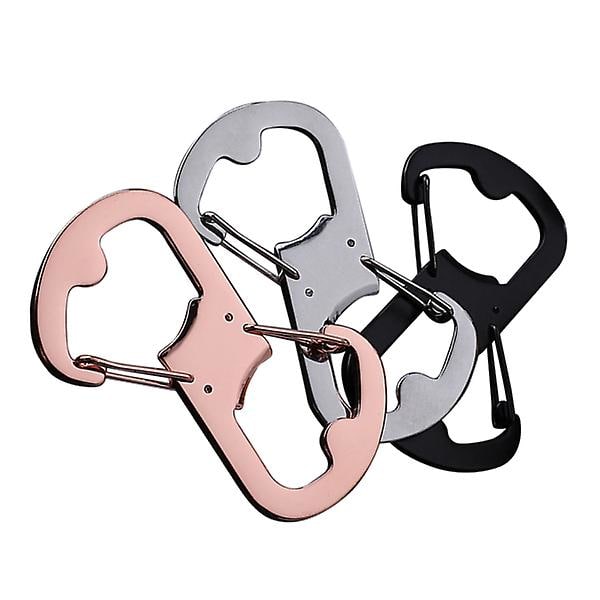 3 stk. Multifunktionelle Flaske Ølbånde Karabiner Klatreklemmer Nøglering Camping Flaske Kroge Låg 8X4.5cm