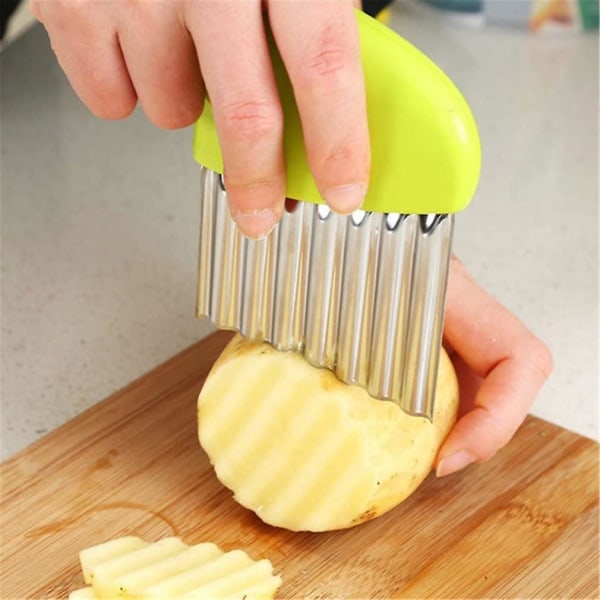 Kitchen Kitchen Tool Of Potato Folding Vegetables, Stainless Steel, Silver Green Bar