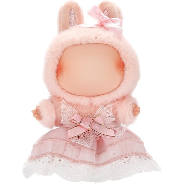 /RYI/Labubu 17 cm Söt Docka i Prinsessstil med Babykläder Ersättningsset Tecknade Tillbehör Pink