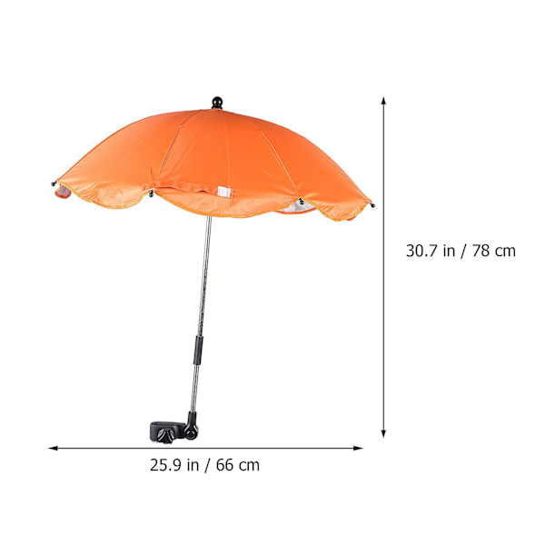 Barnvagnsparasoll med klämma UV-skydd Barnvagnsparasoll Solskydd Orange 78x66cm Orange 78x66cm