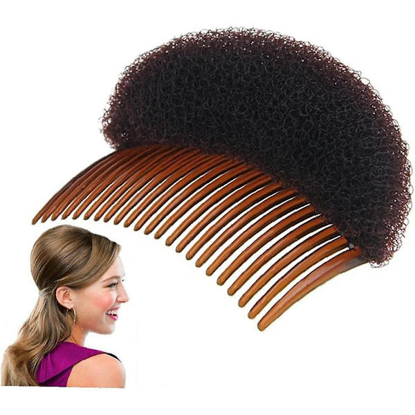 Hårstyling Clip Bun Maker Hårinnsettingsverktøy Multifunksjonelt Hårtilbehør Med Kam For Øyeblikkelig Frisyre (brun), kampute (2 stk)