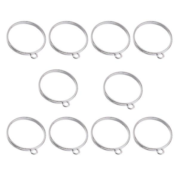 10 st Ring Smycken Smyckestillverkning Fynd Legering Öppen Bak Sats Pendants Öppen Bak Sats CharmsSilver Silver