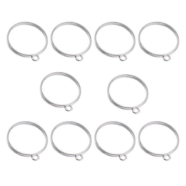 10 stk Ring Smykker Smykkefremstilling Funn Legering Åpen Bak Bezel Vedheng Åpen Bak Bezel CharmsSil Silver