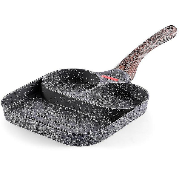 2-håls Stekpanna Förtjockad Omelettpanna Nonstick Stekpanna Ägg Pannkaka Biffpanna Matlagnings Ägg Skinkpannor Frukostmakare
