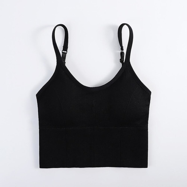 1 kpl Langaton Rintaan Kietoutuva Jooga-Alusasuhihna Rintaliivi Fitness-Rintaliivi Joustava Rintaliivi Hengittävä Alusasu (musta)Musta30x25cm Black 30x25cm