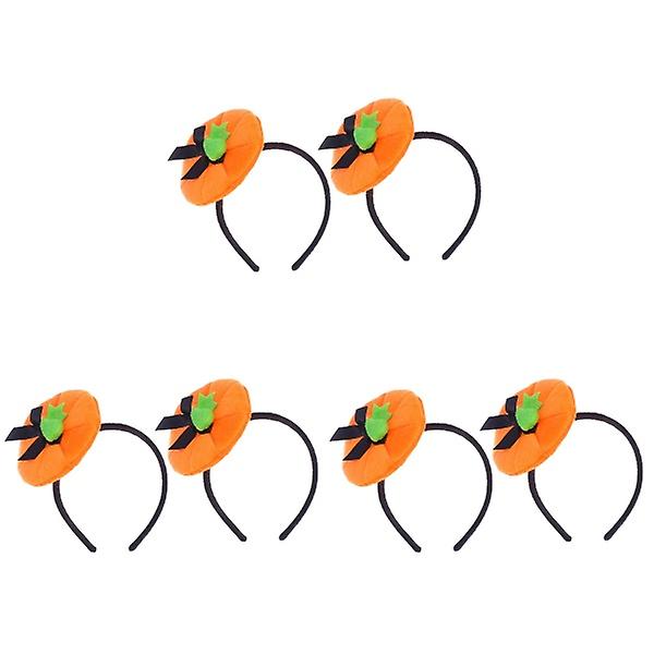 6 Pcs  Halloween Headband Pumpkin Hat Shape Hair Headpiece For Costume Party Masquerade(orange)6 pcs