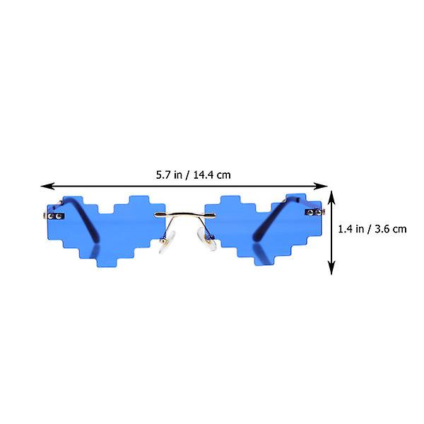1 Par Elskende Hjerteformede Solbriller Rimløse Uregelmæssige Briller Mode Solbriller Blå 14.4X14.1X3. Blue 14.4X14.1X3.6CM