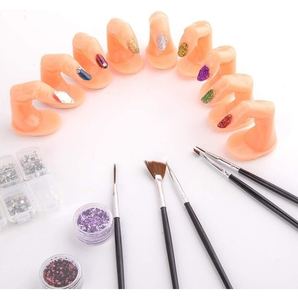 RYI)*10 st Fingerövningsträningsfingermodell Nagelkonst Nagelövning*