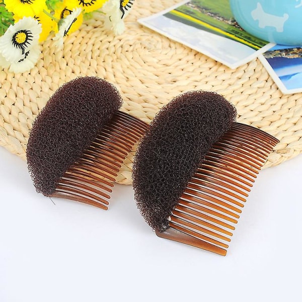 Hårstyling Clip Bun Maker Hårinnsettingsverktøy Multifunksjonelt Hårtilbehør Med Kam For Øyeblikkelig Frisyre (brun), kampute (2 stk)