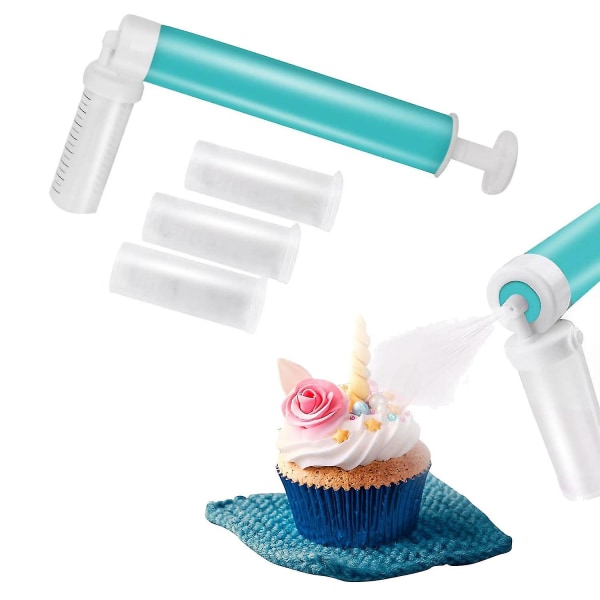 Manuaalinen Airbrush 4 Suuttimella, Sopii Keittiön DIY-Leivontaan ja Kupkakkeihin
