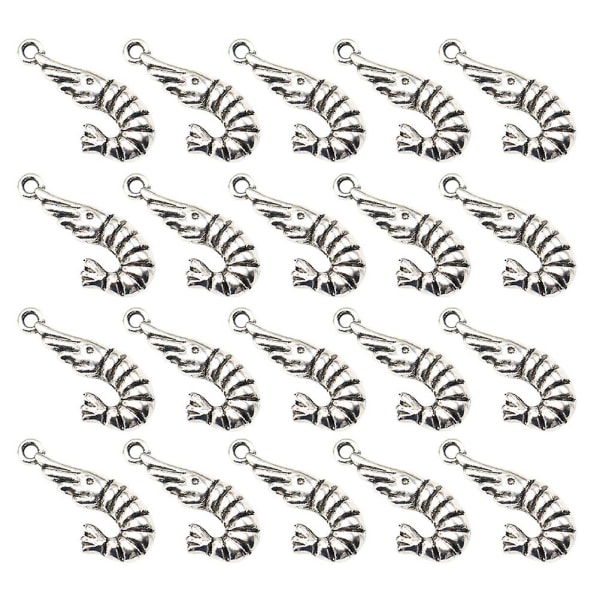 20 kpl riipuspidikettä Alloy-kirjainriipukset Alloy-riipuskirjainliittimet riipukset Hopea 2.7 * 1.3 * 0.44cm Silver 2.7*1.3*0.44cm