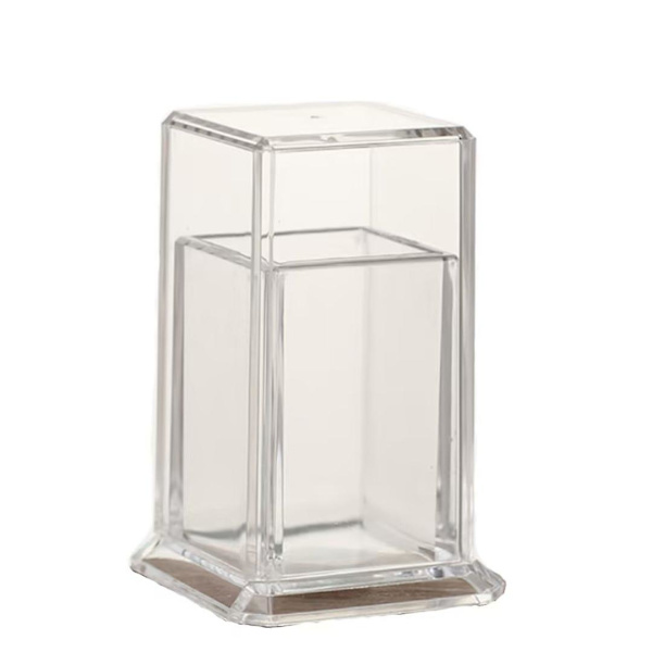 Tandstikholder, Akryl Tandstikæske Firkantet Cocktail Tandstikdispenser Med Låg Til Hjemmebar/Restaurant (1 stk, Transparent)