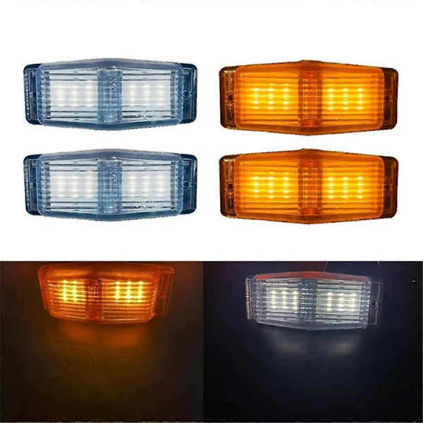 2 stk. LED markeringslys foran, dobbelt brænderindikatorlampe til MAN lastbil, lastbil, frontgrillys B BlackYellow