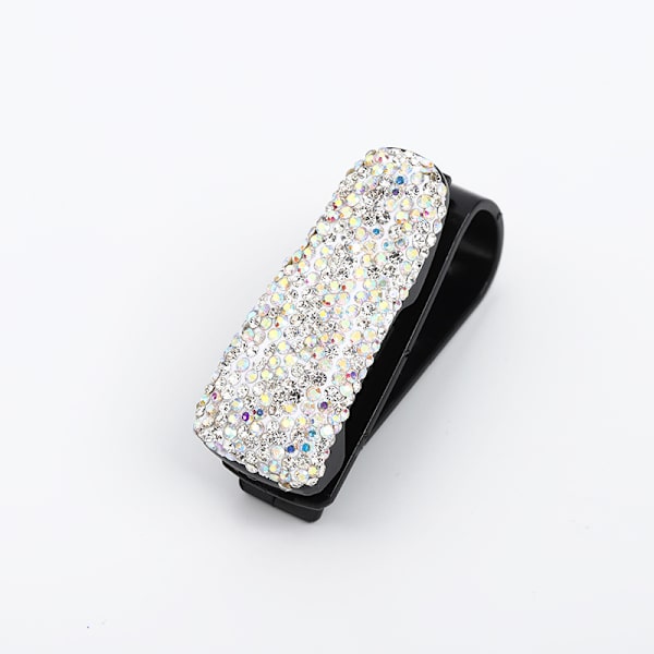 Aurinkolasienpidike auton aurinkosuojaan, 2 kpl Lasienpidike Clip Hanger Silmälasien asennus autoon Bling-kivillä Crystal Ticke