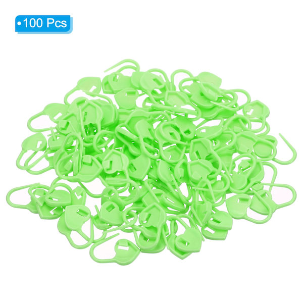 Virkade stygnmarkörer, 100-pack plast stickningsmarkörer nål stift hjärta låsstygnmarkör för sömnad virkning grön