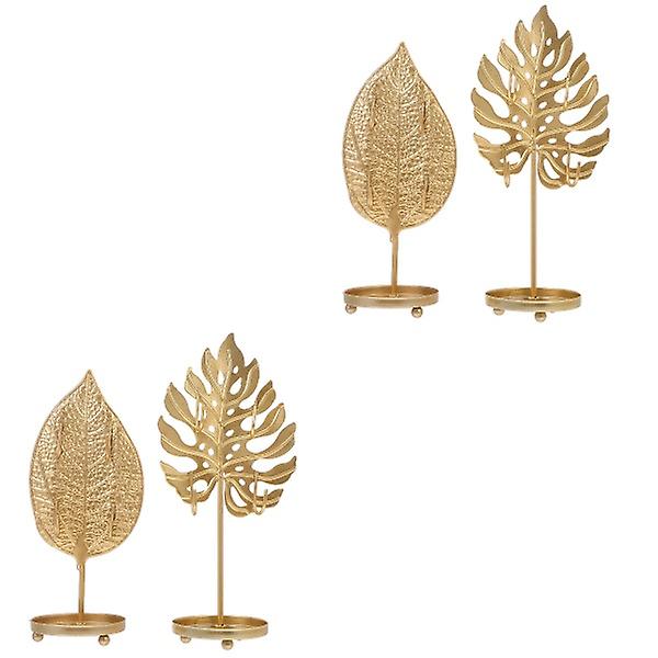 6 kpl Hienoja Eurooppalaistyylisiä Metallista Lehden Muotoisia Korujen Näyttöjalustoja 4 kpl 21.5X10.7X6.7CM 4 pcs 21.5X10.7X6.7CM