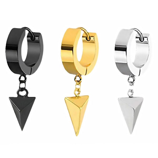 3 stk Kors Ørepynt Spiker Hengeøreringer Punk Drop Ørepynt Kule Hip-hop Ørepynt Unisex Punk Ørepynt Assorted Color 3.2*1.3*0.5cm