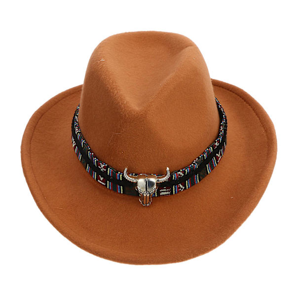 Personlig Western Cowboyhatt Mode Utomhus Solskydd Etnisk Hatt Khaki 35x29x12cm Khaki 35x29x12cm