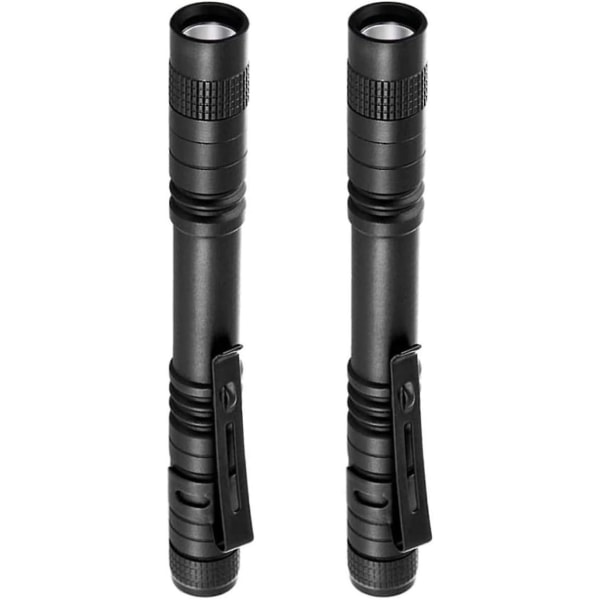 Mini LED Lommelykt, 2 stk Arbeidslykt, 200 Lumen Bærbar Vanntett Pennelykt For DIY, Arbeid Og Nødbelysning, 2*AAA Batterier