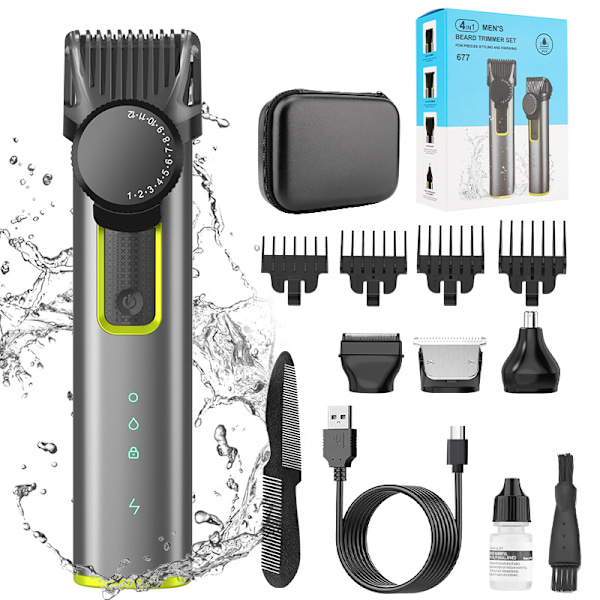 6-in-1 miesten trimmaussetti retro partakone T9 partatrimmeri ammattikäyttöön sakset trimmeri_xrzi 367 USB