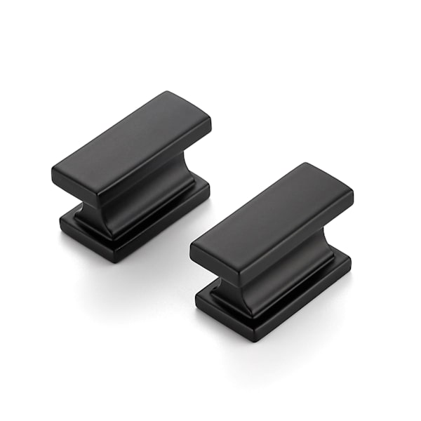 2-pack fyrkantiga kökshandtag, rektangulära mattsvarta skåpknoppar, massiva lådknoppar, badrumsknoppar