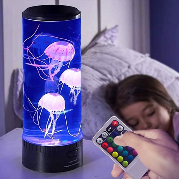 Maneter Lava Lampe, Elektrisk Søt Dimbar Led Maneter Stemningslys Fargeskiftende Nattelykt Med Usb Fjernkontroll Maneter Lampe Gave Til Hjemmedekor (ba