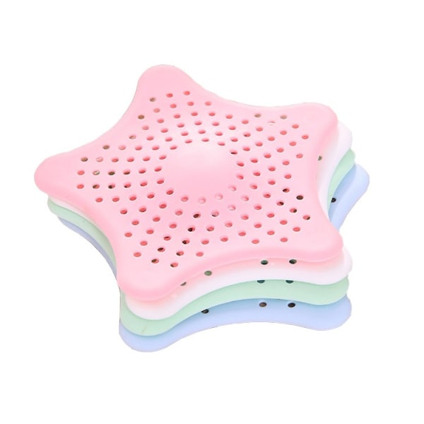 4Pcs Starfish Rubber Sink Strainers - Drain Hair Catcher - Kitchen Sink Strainer Stopper Silicone Drain Cover - Tub Drain Hair Catcher