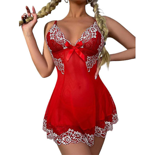 Damernas Spetsblommiga Lingerie Slipklänning Nattkläder NattklänningM M