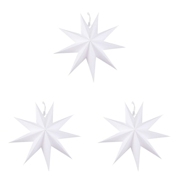 3 stk Papir Lampeskjerm Håndlaget Stjernelykt Miljøvennlig Lampetilbehør 30cm (hvit) 3stk 3pcs