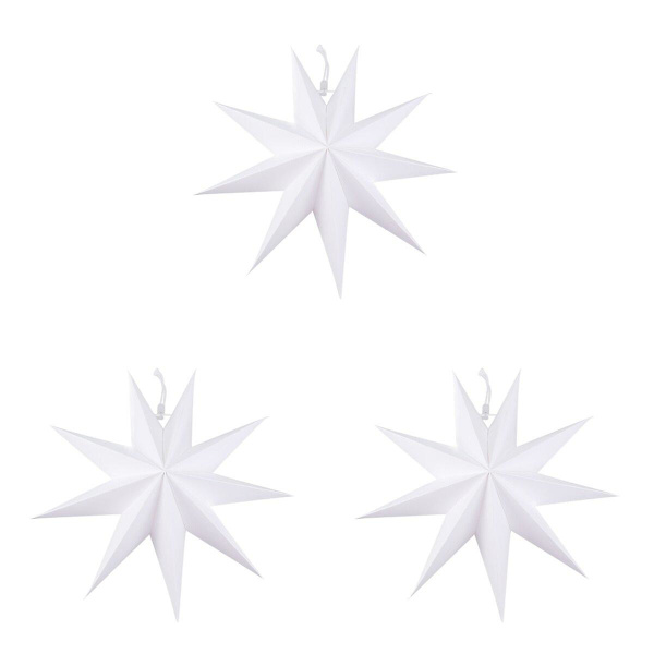 3 stk. Papirlampeskærm Håndlavet Stjernelanterne Miljøvenlig Lampetilbehør 30cm (hvid) 3stk 3pcs
