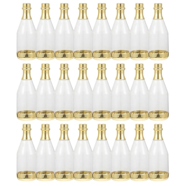 24pcs Candy Storage Bottles Party Favor Containers Champagne Bottle Candy ContainersGolden11.5X4X4CM