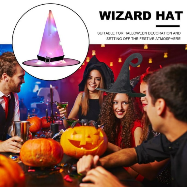 Hatt Halloween-hatt Hengende hatt LED-belyst Halloween-dekorasjon Hatt