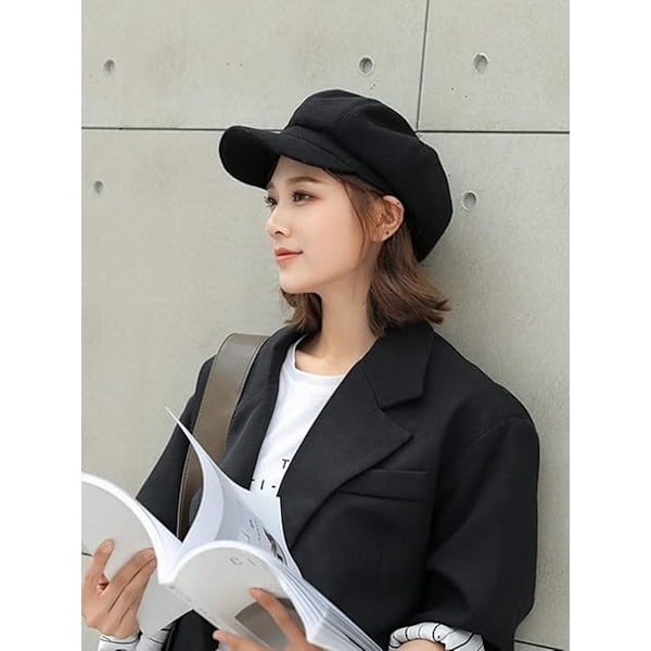 /Ryi/Dam Newsboy Hat Cabbie Kasket Skærm Beret Top Vinter
