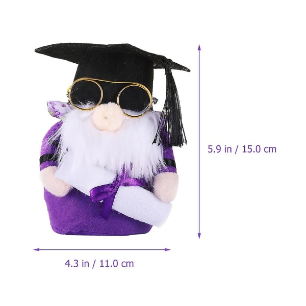 Gammel Mand Gave Graduation Gnomes Figurer Graduation Party Gave Graduation Party Favors Gave Graduation Purple 11X8CM